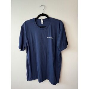Starbucks Coffee Navy Blue Graphic T-Shirt Mens XL Bella Canvas Storefront Back